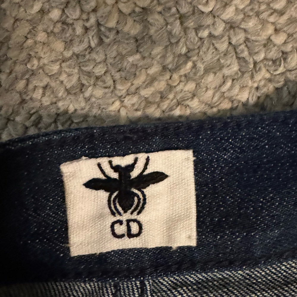 Christian Dior Wide-Leg Denim Pants with Floral Embroidery - Picture 3 of 5